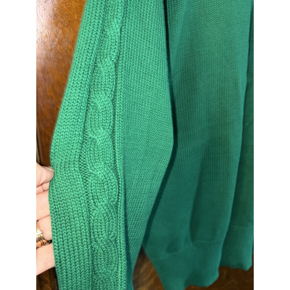 Vintage Yarnworks Large Green Cardigan Gold Buttons Cable Knit Grandma Cottage - Picture 4 of 6